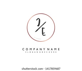 initials letter JE handwriting logo vector template