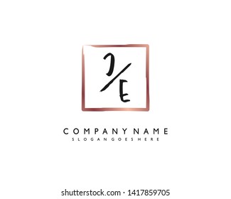 initials letter JE handwriting logo vector template