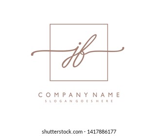 initials letter JF handwriting logo vector template