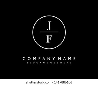 initials letter JF handwriting logo vector template