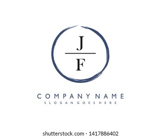 initials letter JF handwriting logo vector template