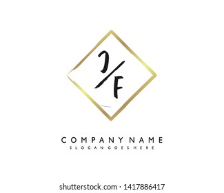 initials letter JF handwriting logo vector template