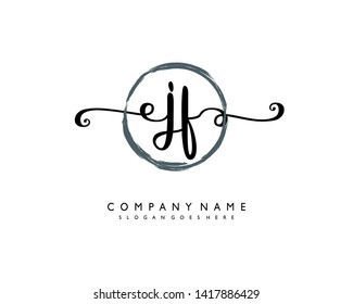 initials letter JF handwriting logo vector template