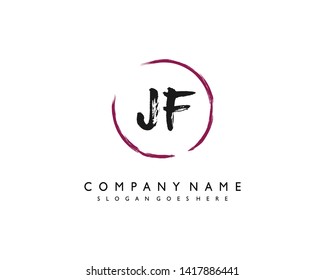 initials letter JF handwriting logo vector template
