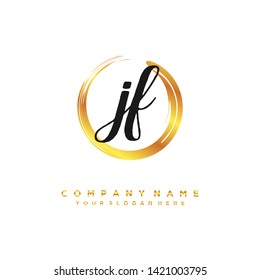 initials letter JF handwriting logo vector template