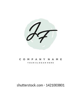 initials letter JF handwriting logo vector template