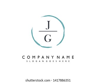 initials letter JG handwriting logo vector template