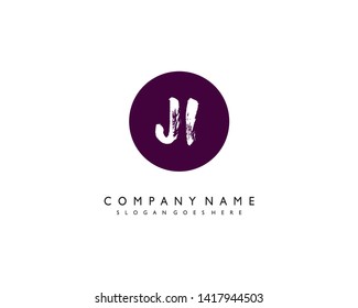 initials letter JI handwriting logo vector template