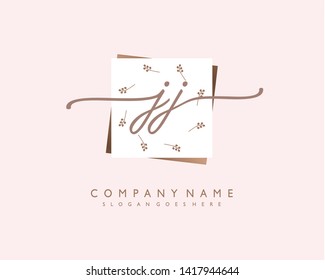 initials letter JJ handwriting logo vector template