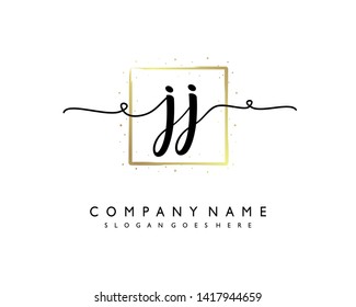 initials letter JJ handwriting logo vector template