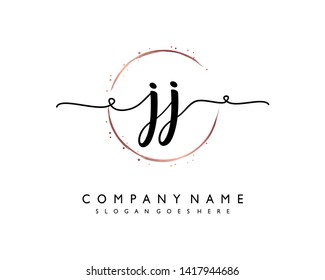 initials letter JJ handwriting logo vector template