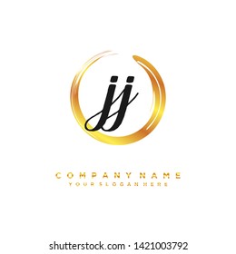 initials letter JJ handwriting logo vector template