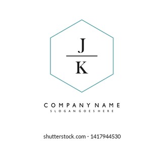 initials letter JK handwriting logo vector template