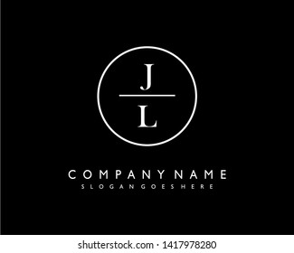initials letter JL handwriting logo vector template