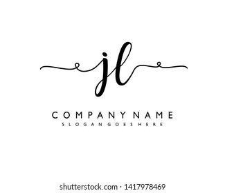initials letter JL handwriting logo vector template