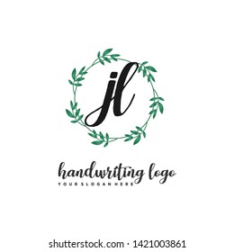 initials letter JL handwriting logo vector template