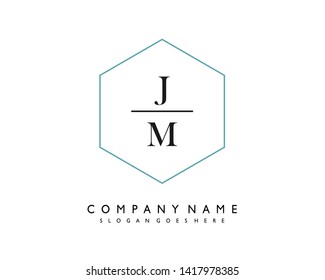 initials letter JM handwriting logo vector template