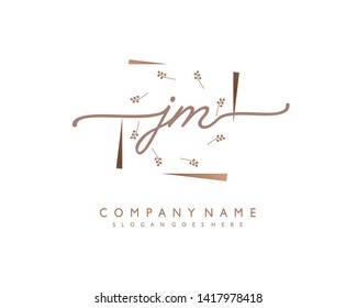 initials letter JM handwriting logo vector template