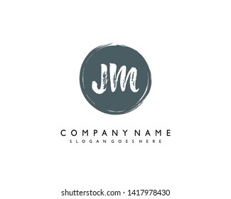 initials letter JM handwriting logo vector template