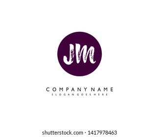 initials letter JM handwriting logo vector template