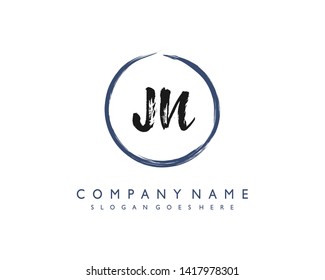 initials letter JN handwriting logo vector template