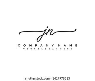 initials letter JN handwriting logo vector template