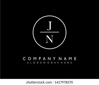 initials letter JN handwriting logo vector template