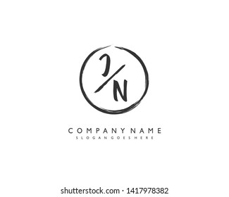 initials letter JN handwriting logo vector template