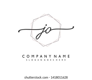 initials letter JO handwriting logo vector template