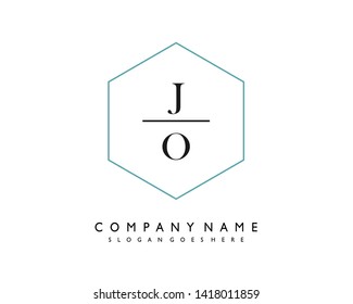 initials letter JO handwriting logo vector template