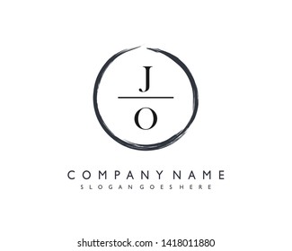 initials letter JO handwriting logo vector template