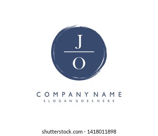 initials letter JO handwriting logo vector template