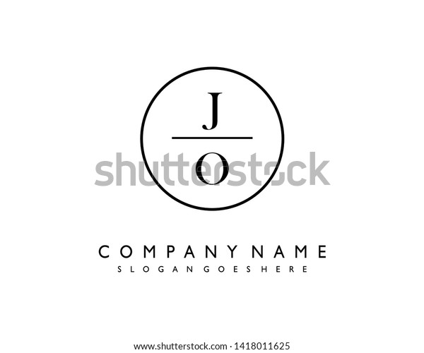 Initials Letter Jo Handwriting Logo Vector: wektor stockowy (bez tantiem) 1418011625 | Shutterstock