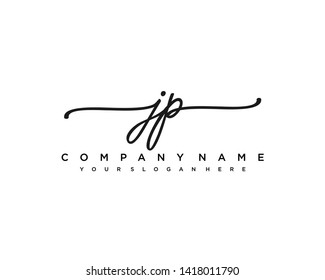 initials letter JP handwriting logo vector template