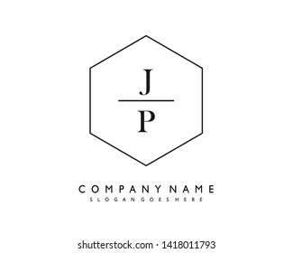 initials letter JP handwriting logo vector template