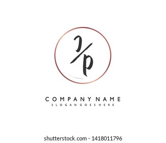 initials letter JP handwriting logo vector template