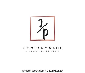 initials letter JP handwriting logo vector template