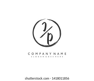 initials letter JP handwriting logo vector template