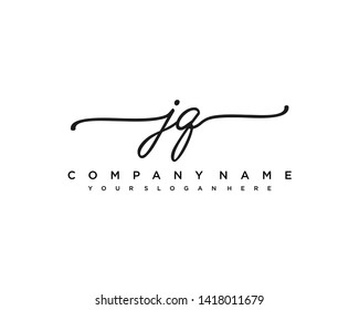 initials letter JQ handwriting logo vector template