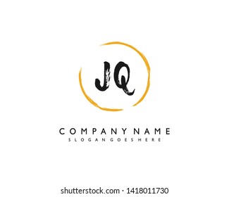initials letter JQ handwriting logo vector template