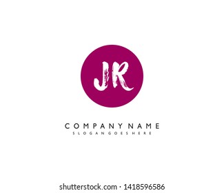 initials letter JR handwriting logo vector template