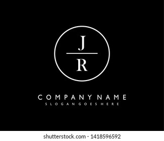 initials letter JR handwriting logo vector template