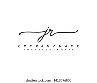 Initials Letter Jr Handwriting Logo Vector Stock Vector (Royalty Free ...