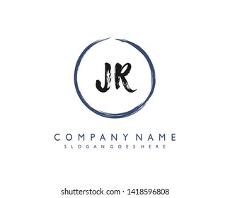 initials letter JR handwriting logo vector template