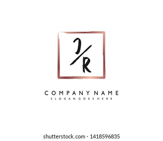 initials letter JR handwriting logo vector template