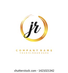 initials letter JR handwriting logo vector template