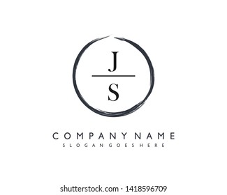 initials letter JS handwriting logo vector template