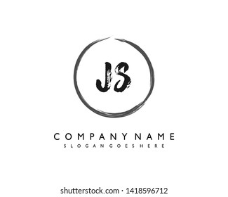 initials letter JS handwriting logo vector template