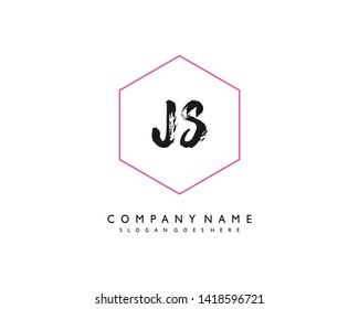 initials letter JS handwriting logo vector template