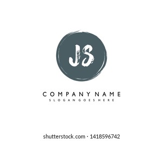 initials letter JS handwriting logo vector template